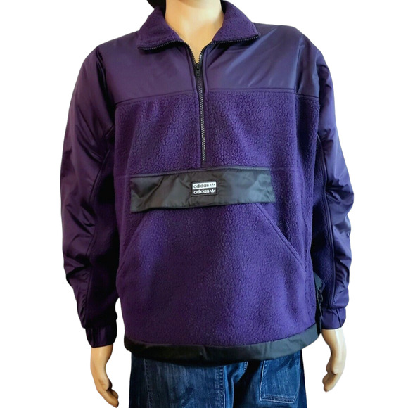 adidas R.Y.V. LIT Track Top Half Zip Jacket Purple ED7185 Size Small MSRP: $120 - Picture 1 of 7